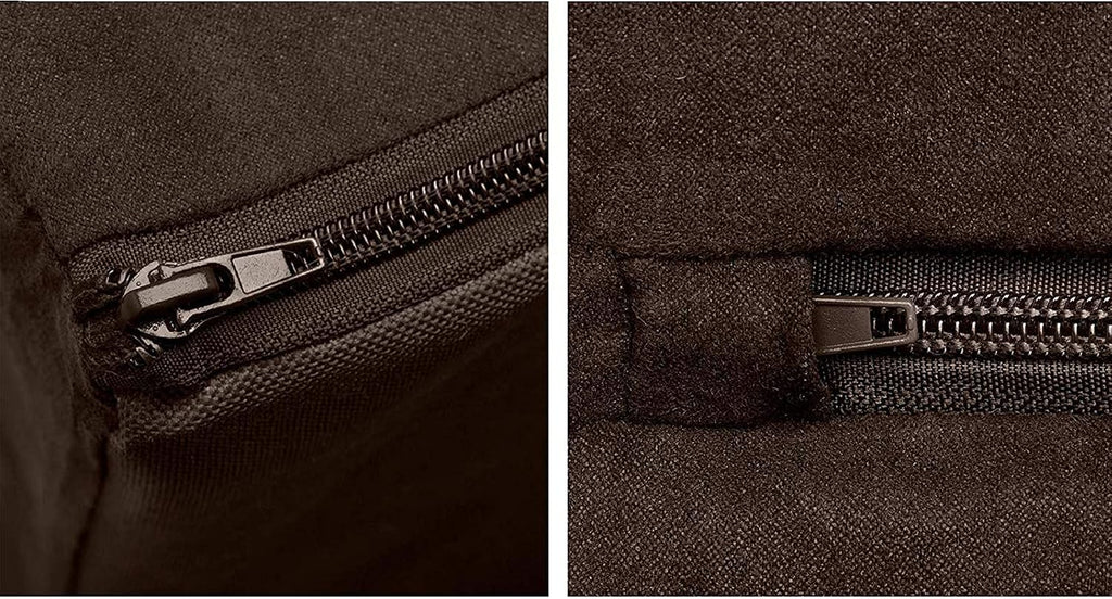 Furhaven Orthopedic Dog Bed for Large Dogs w/ Removable Bolsters & Washable Cover, For Dogs Up to 125 lbs - Plush & Suede Sofa - Espresso, Jumbo Plus/XXL
