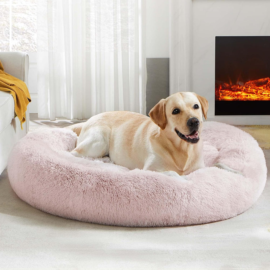 Western Home Calming Donut Large Dog Bed Pet Bed,36" Pink