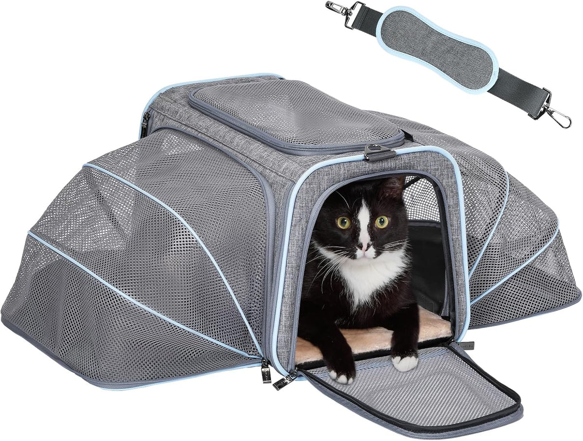 Petsfit Medium Double Expandable Cat Carrier for Cats and Small Dogs