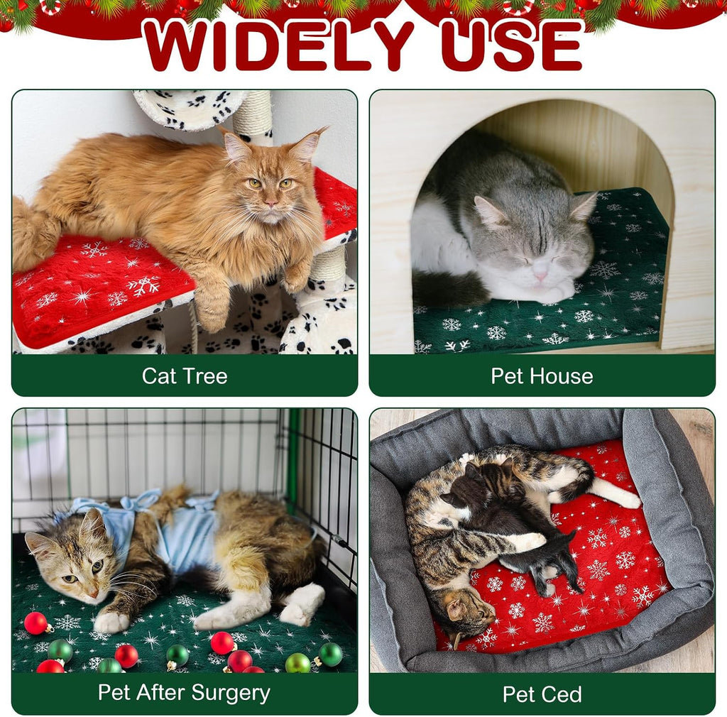 4 Pack Self Heating Cat Pad Self Warming Dog Mat, Snowflake, 16 x 20 Inch