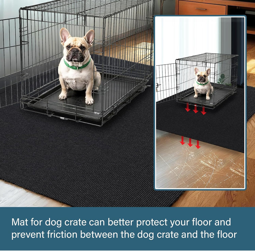 Wibeelee 60" X 74" X 0.23'' Mat for Under Dog Crate Waterproof Non-Slip Kennel Mat to Protect Floors Extra Large Absorbs Urine Reusable Dog Playpen Mat
