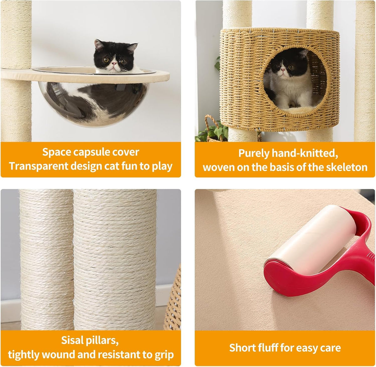 SHODMI 58-Inch Modern Multi-Level Cat Tree Tower for Large Indoor Cats