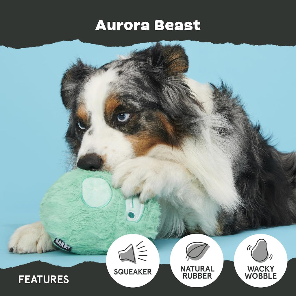 BarkBox Aurora Beast Super Chewer Dog Toy for Aggressive Chewers, Durable Natural Rubber with Soft Exterior Built for Tough Play and Long-Lasting Fun