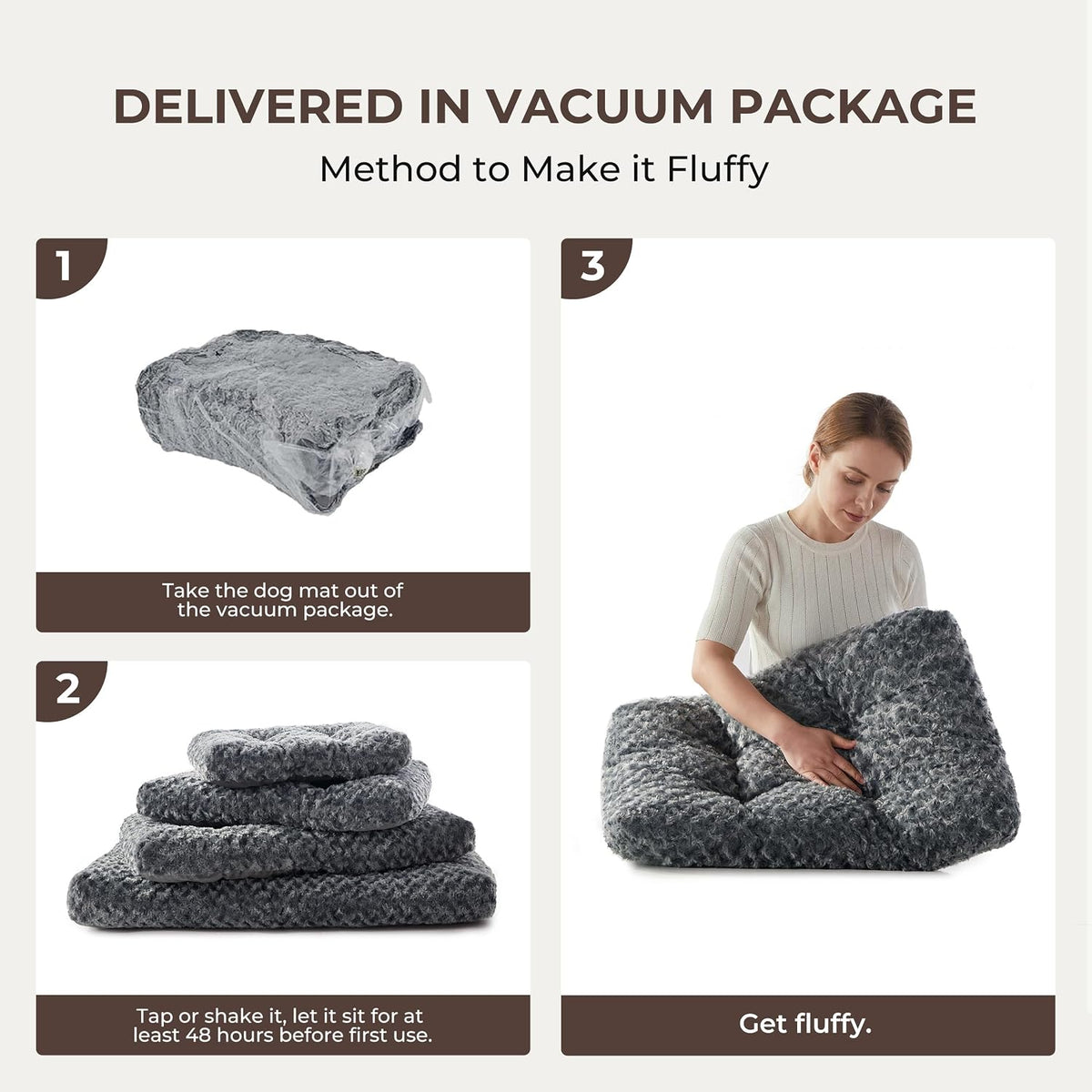 Double-Sided Dog Beds for Small Dogs, Washable Puppy Dog Crate Bed, Thick Supportive Pet Sleeping Mat, Reversible Dogs Pillow Weight Up to 25 lbs, 23x18, Dark Grey