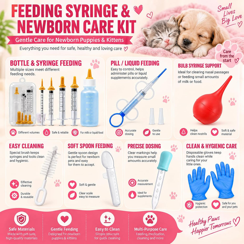 Puppy Kitten Whelping Supplies, Whelping kit for Puppies Birth,Kitten Supplies,Dog Supplies,Puppy kit,Kitten Bottle Feeding kit for New Born Puppy Supplies and Kitten (with Small Animals Scales)