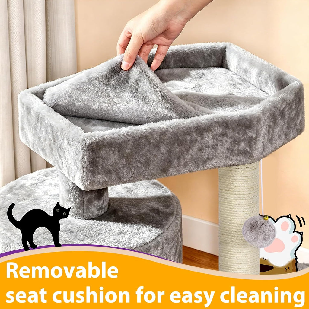 BEWISHOME Cat Tree with Scratching Post, Cat Tower for Indoor Cats