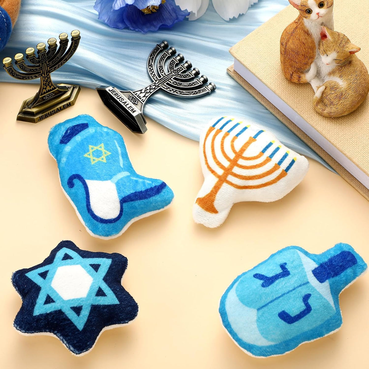 Soulchen Hanukkah Style 4 Pcs Catnip Silvervine Cat Toys Chew