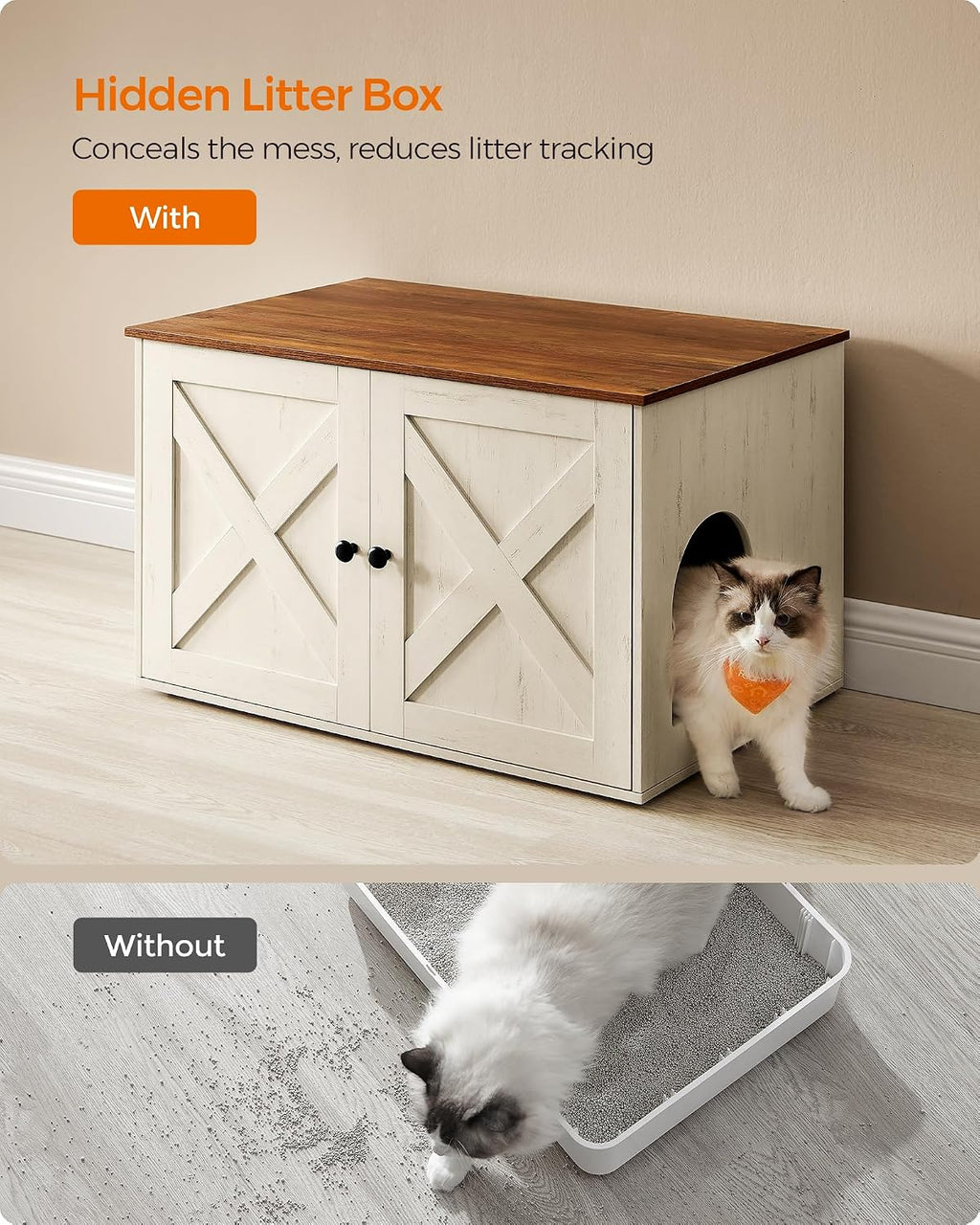 Feandrea Cat Litter Box Enclosure, End Table, 31.5 x 20.9 x 19.7 Inches