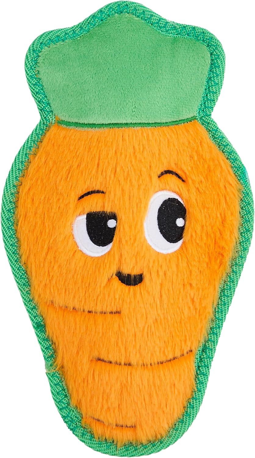 Outward Hound Tough Skinz Durable Chew Plush Squeaky Dog Toy, Carrot, 9.8" | 4 Tough Layers, Triple Stitched Seams, No Stuffing, Less Mess, Jumbo Squeaker, Fetch & Toss, Tough Chewers, Dogs & Puppies