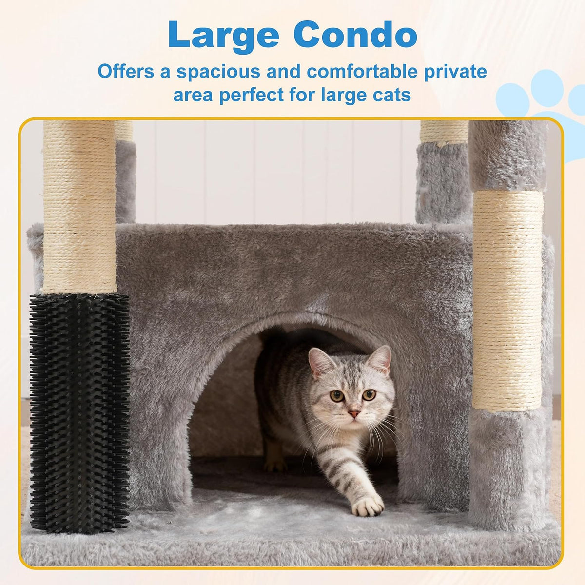 Hey-brother Cat Tree Tower with Large Platform, Spacious Condo, MPJ060W