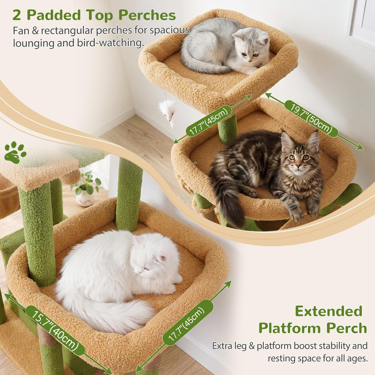 Globlazer Heavy Duty Maine Coon Cactus Cat Tree with Reinforced Base, S75