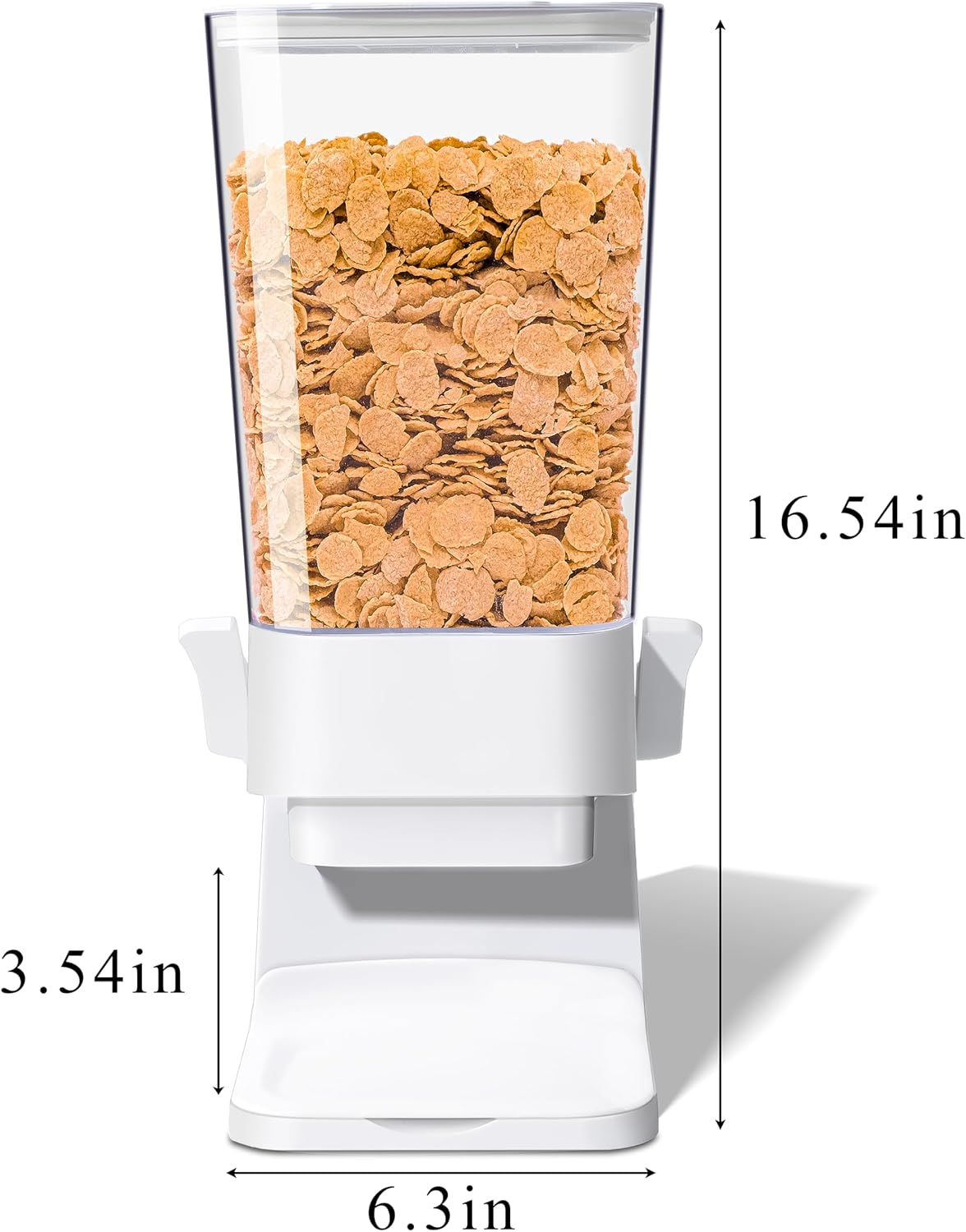 Cereal Dispenser Countertop, 5L Cereal Containers Storage Dispenser for Pantry, Large Dry Food Cereal Dispenser, Not Easy to Crush Cereal, Can Hold Oatmeal, Candy, Snack, Grain, Pet Food (White, 3Pc)