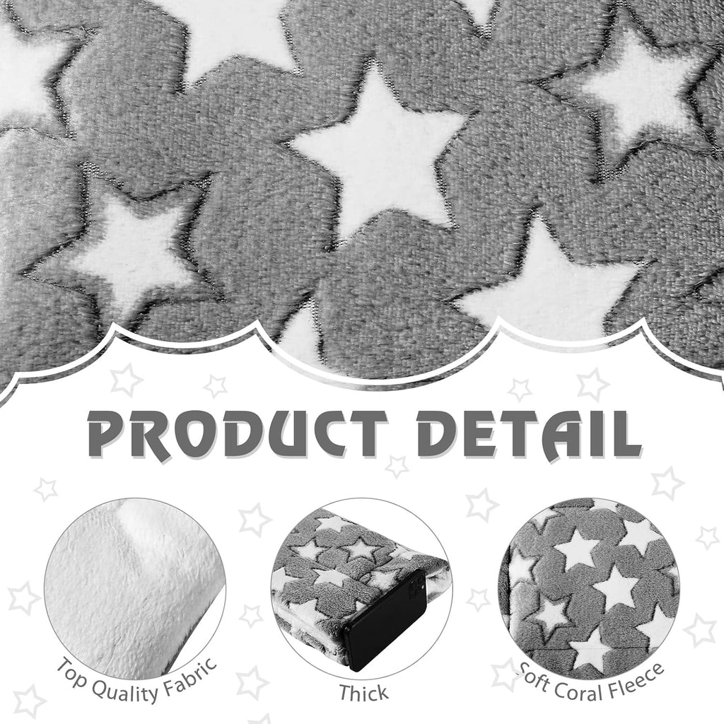 Haull 4 Pcs Waterproof Guinea Pig Bedding Mat, Gray Star, 13 x 10