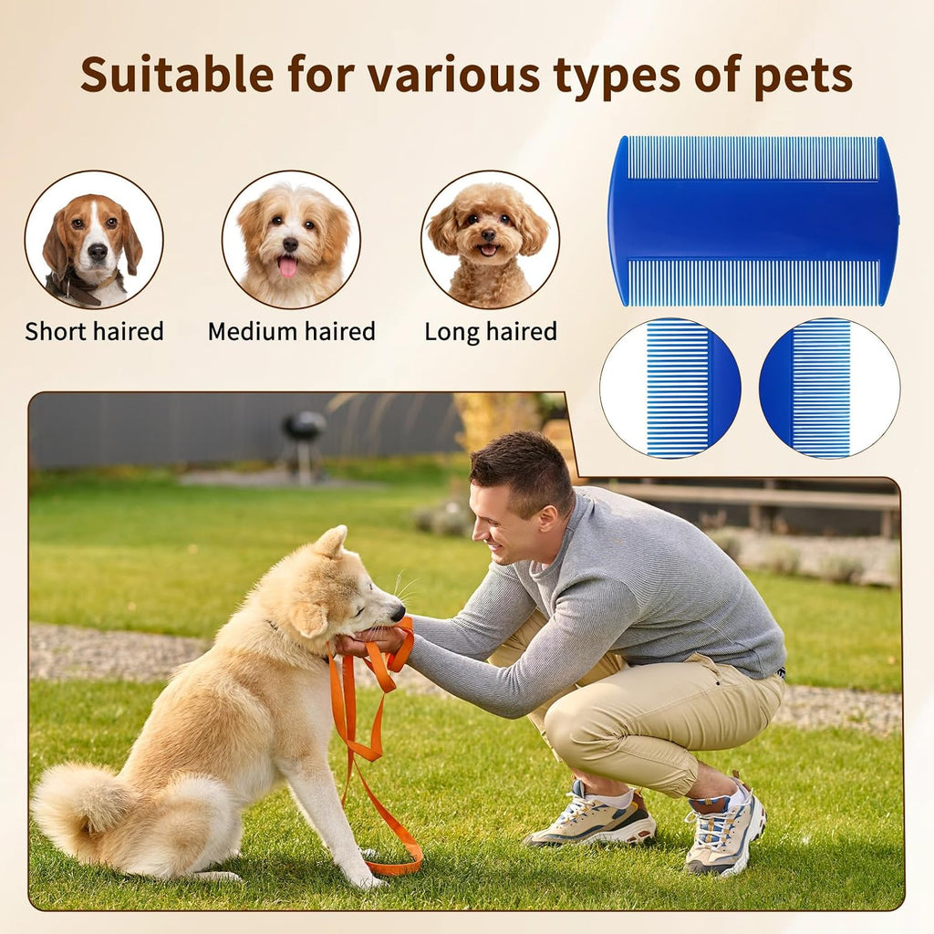6Pcs Flea Lice Comb Set for Cats and Dogs, Pet Grooming Combs