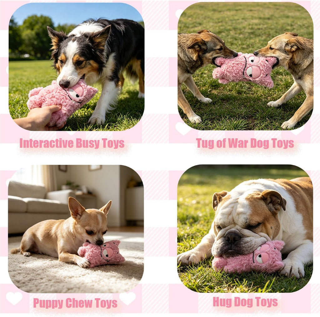Monster Dog Valentine Toy for Puppy Gifts, Stuffed Dog Plush Toy | Crinkle Squeaky, Soft Lightweight Toy for Fetch and Chew, Interactive Outdoor Indoor Play for Tug, For Puppy Small Medium Dog