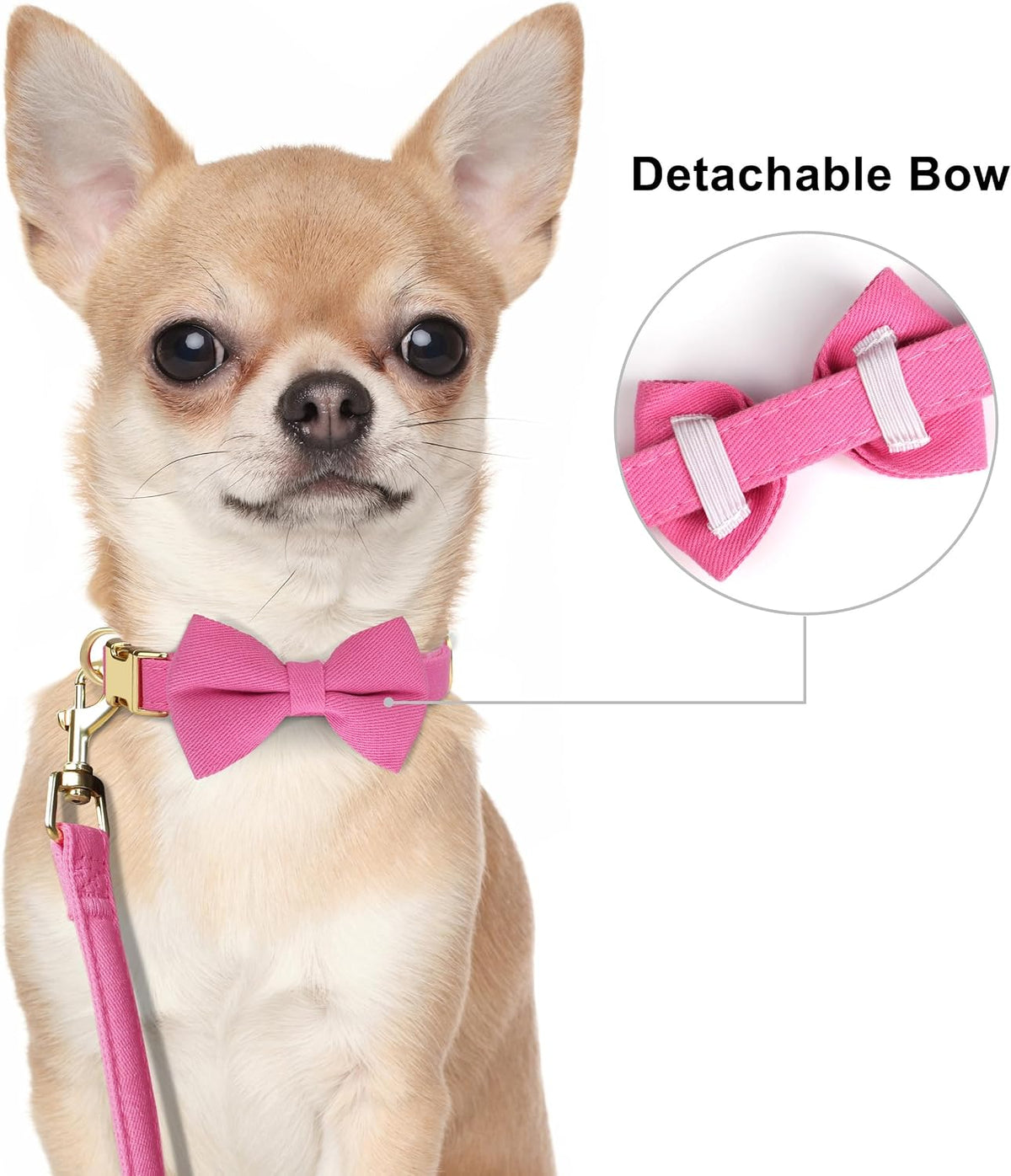 Beirui Cute Small Dog Harness Collar and Leash Set, Rose,XXS,Chest 12-14"