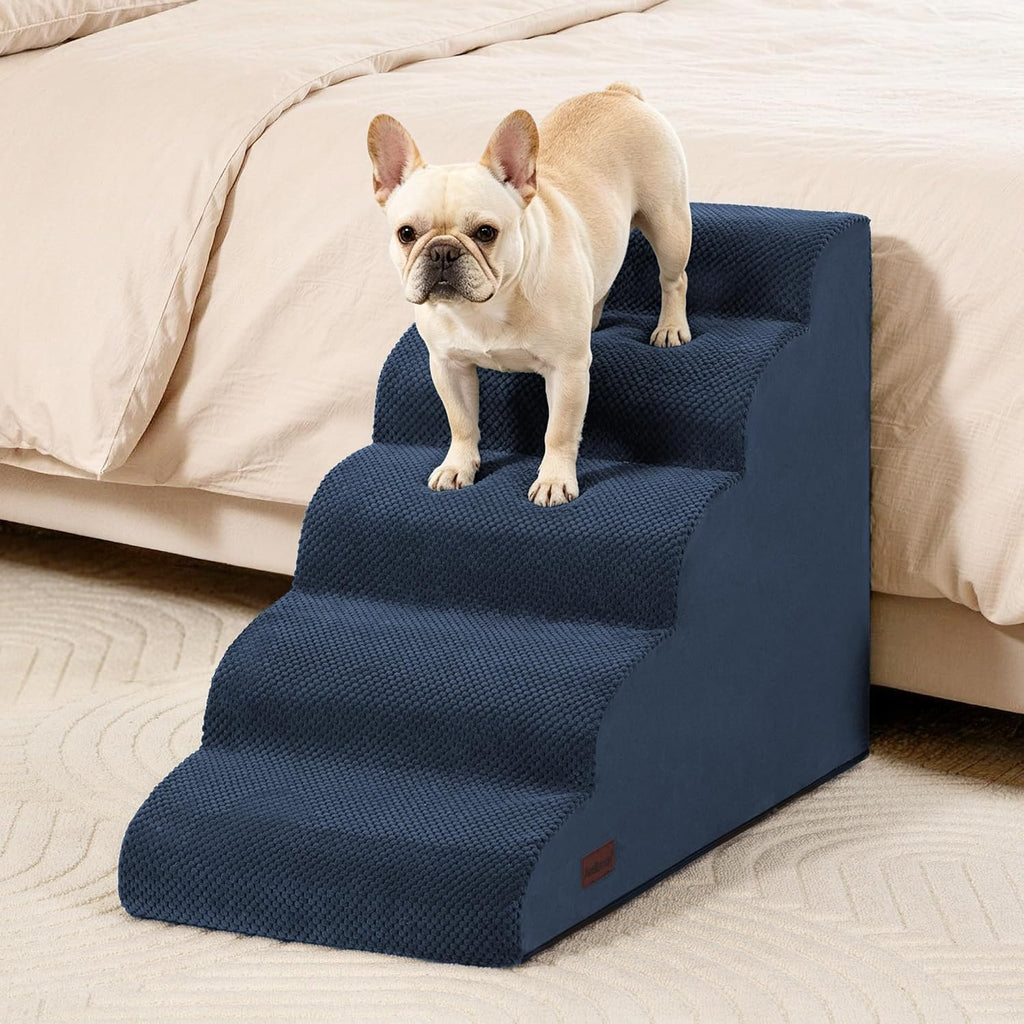 Aodisman Dog Stairs for High Beds,5 Step Pet Ramp for Dogs and Cats,22.4" H