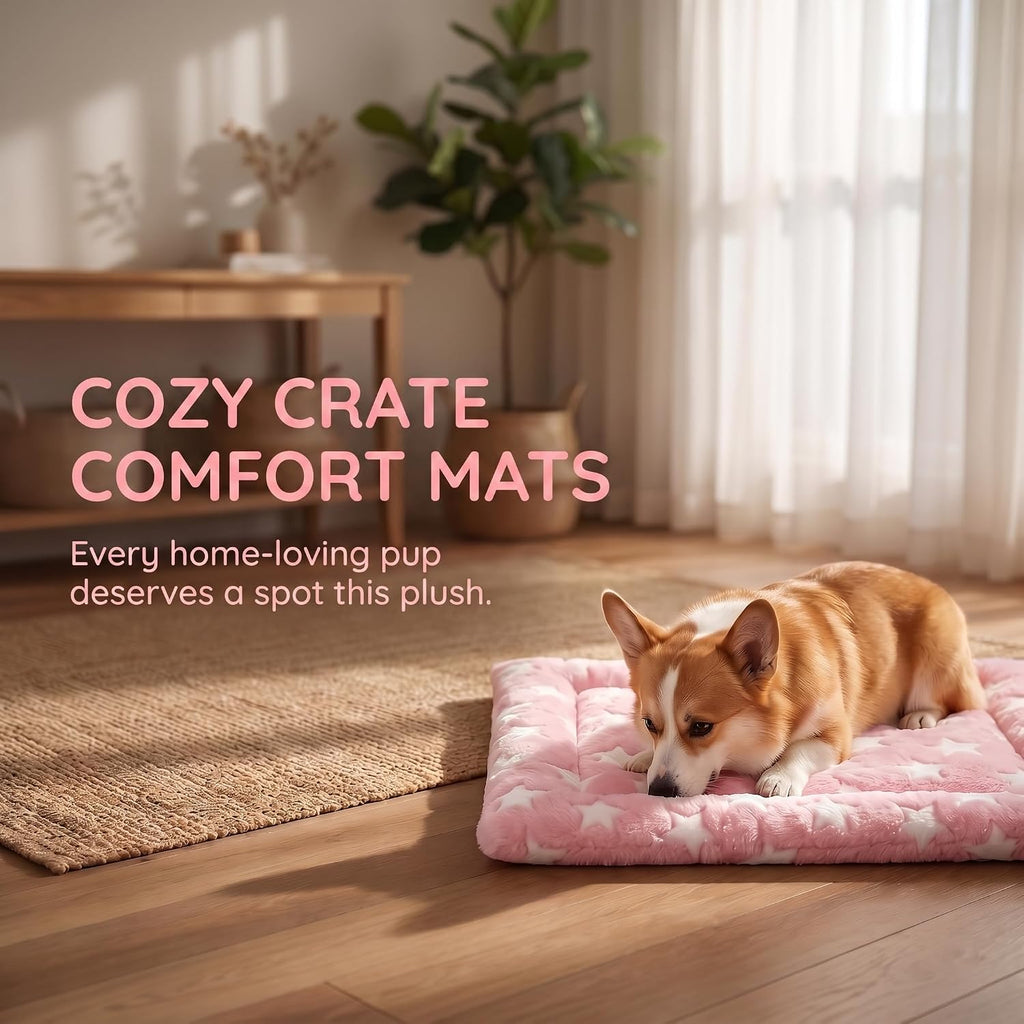 Dog Bed Mat - Soft Crate Pad for Kennel, Durable Pet Bed for Small Dogs & Cats
