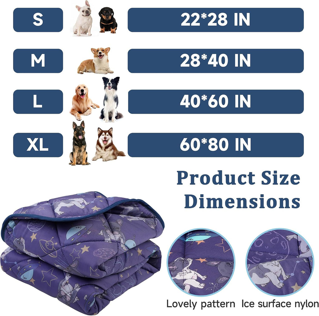 Cooling Blanket for Dogs, Dog Cooling Mat & Bed, Q-MAX>0.42- Lightweight, Durable & Breathable Pet Throw for Sofa, Car and Furniture Protector, Reversible Design, 22"x28"