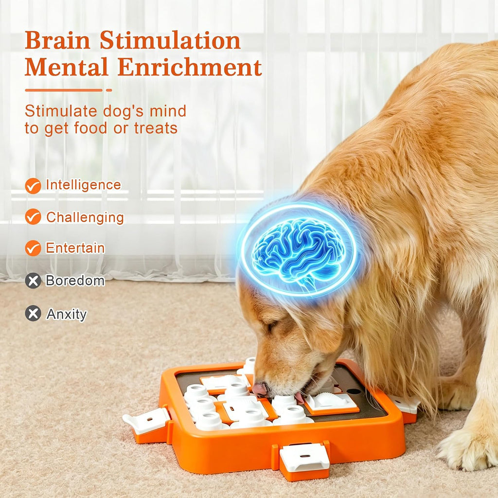 Aluckmao Dog Puzzle Toy Large - Adjustable Levels Food & Treat Game