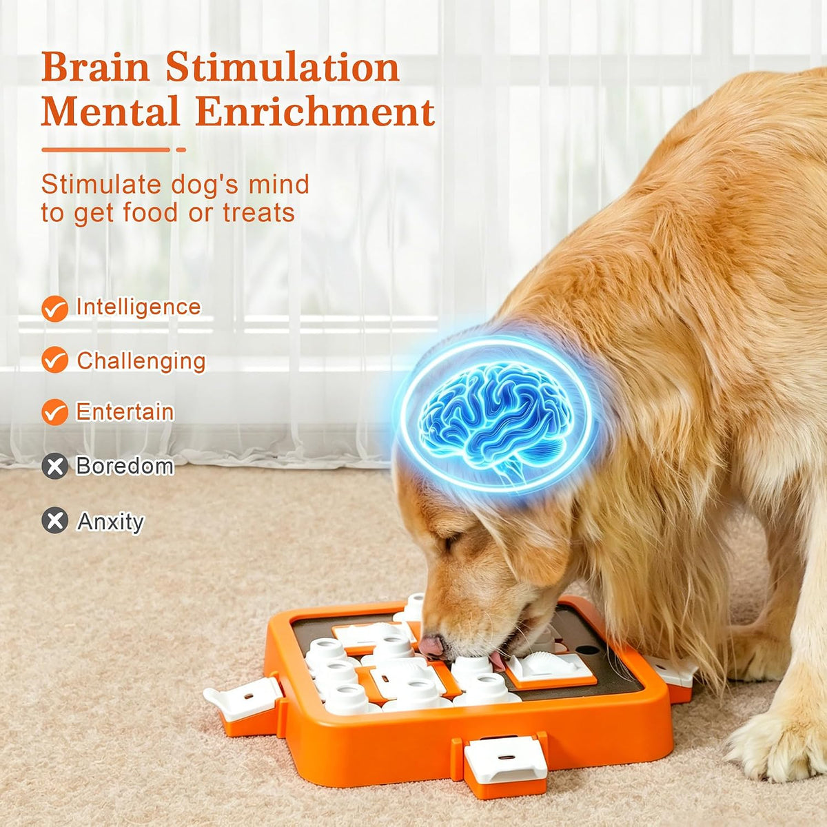 Aluckmao Dog Puzzle Toy Large - Adjustable Levels Food & Treat Game