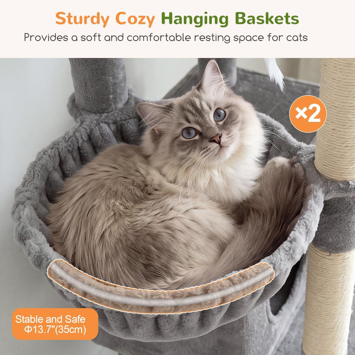 Globlazer Giant Tall Heavy Duty Cat Tower for Indoor Large Cats, F75G