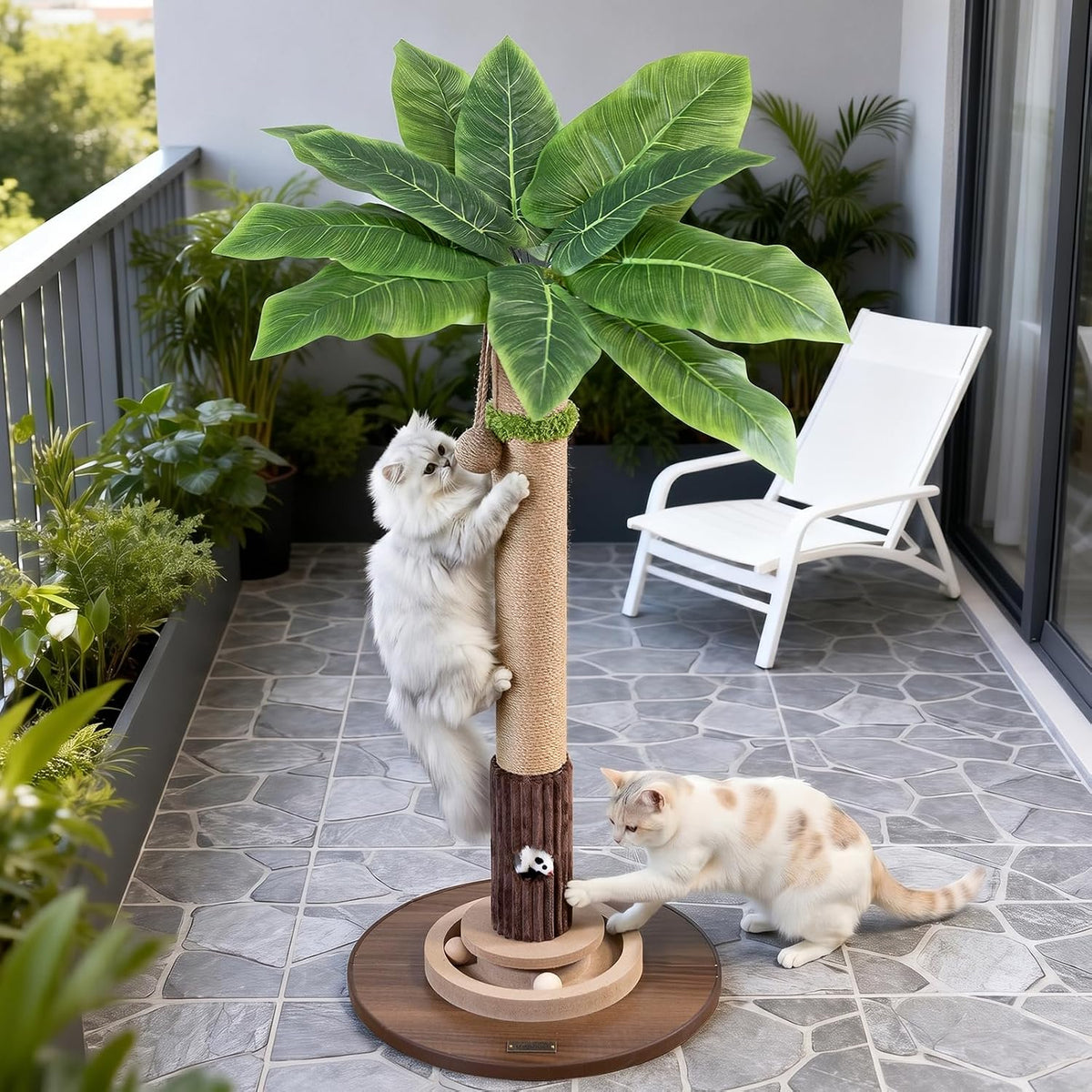 Woochpet 35"Cat Scratching Posts For Indoor Cat,Cat Scratcher With Cat Toys