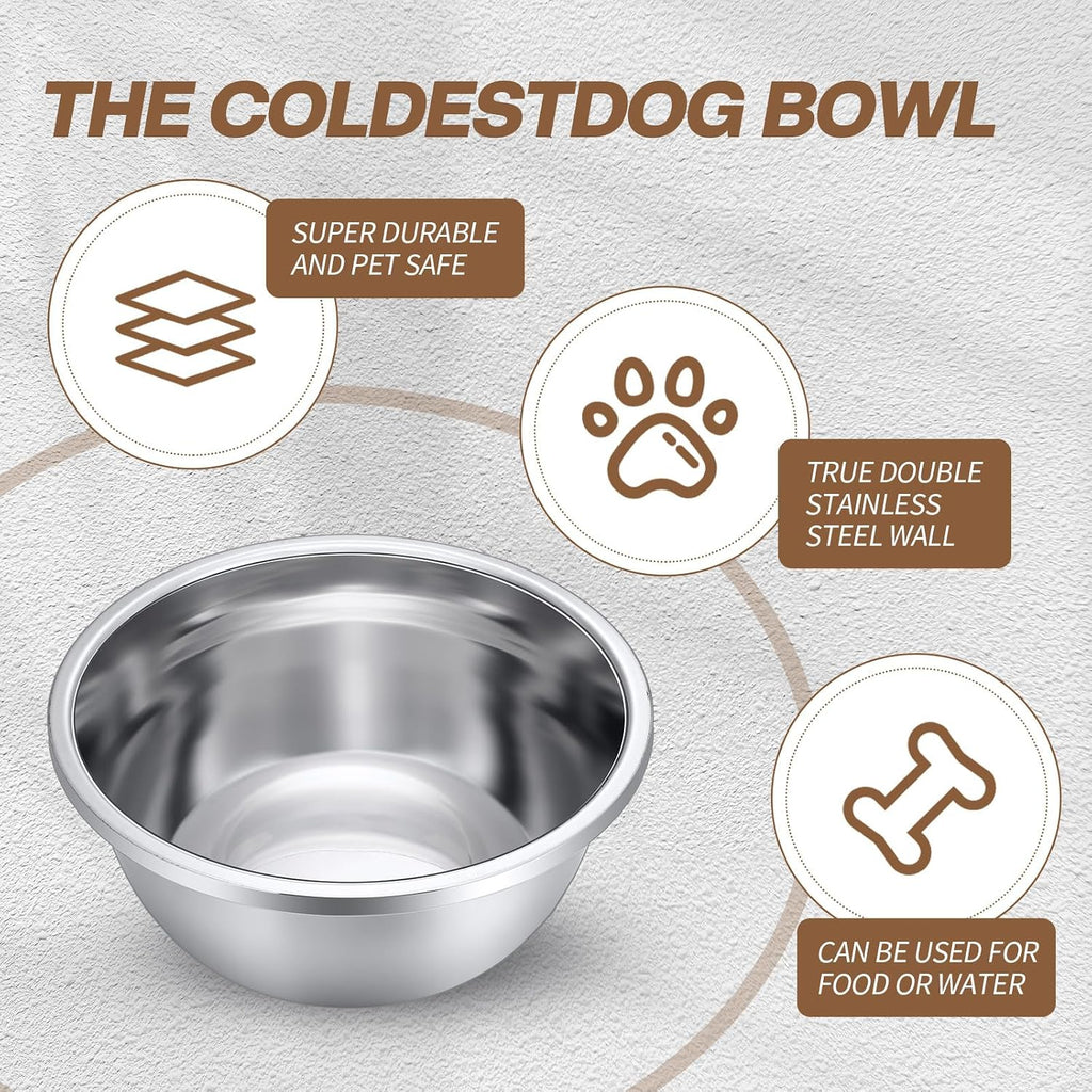 Ziliny 10 Pcs 8 Cup Metal Dog Bowls Stainless Steel Food Dish 64 Oz | Thickened,for Medium Large Dogs Cats,Dishwasher Safe ,Travel Kennel Feeding, Heavy Duty Stainless Steel Construction