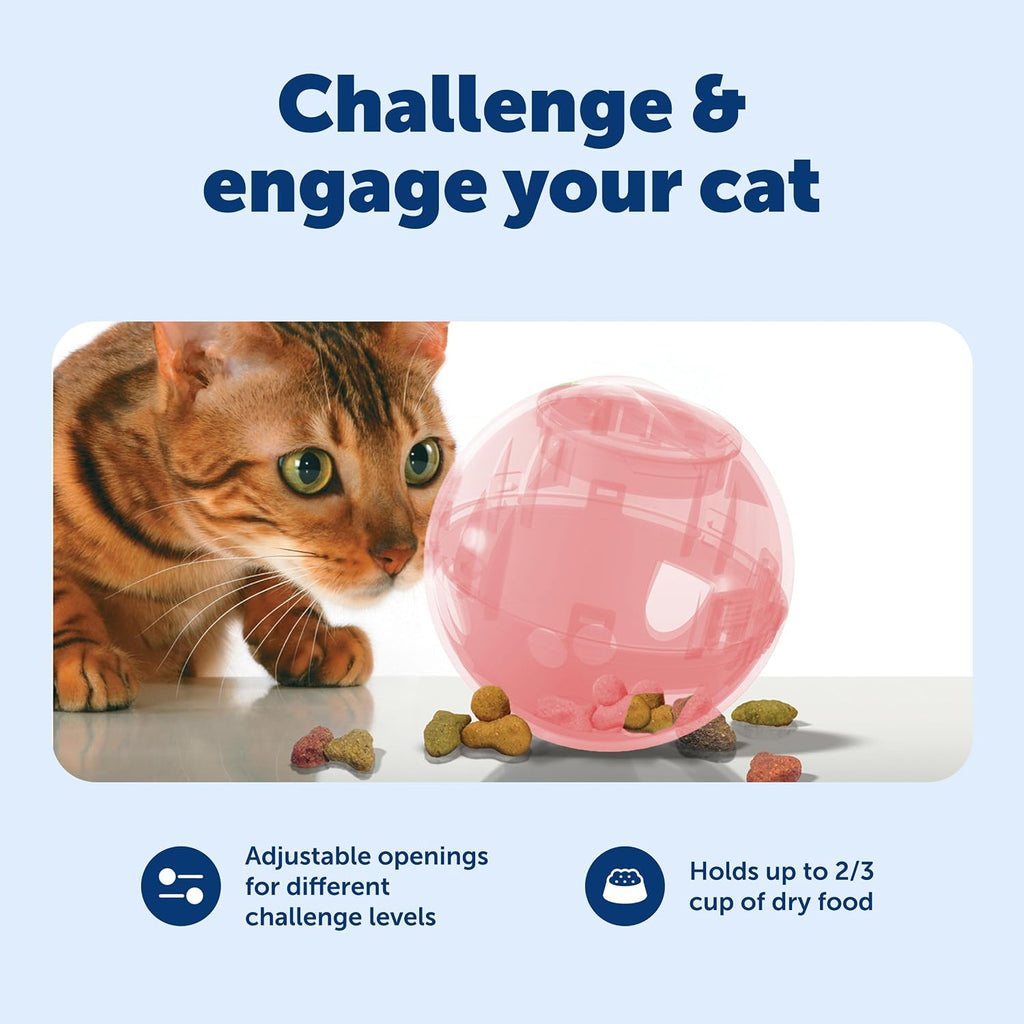 PetSafe Slimcat Feeder Ball Cat Toy, Pink, 1 Count (Pack of 6)