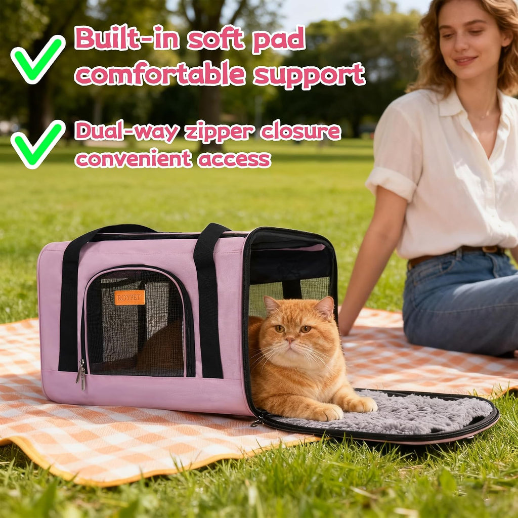 ROYPET Cat Carrier, Portable Pet Carrier Bag Pink