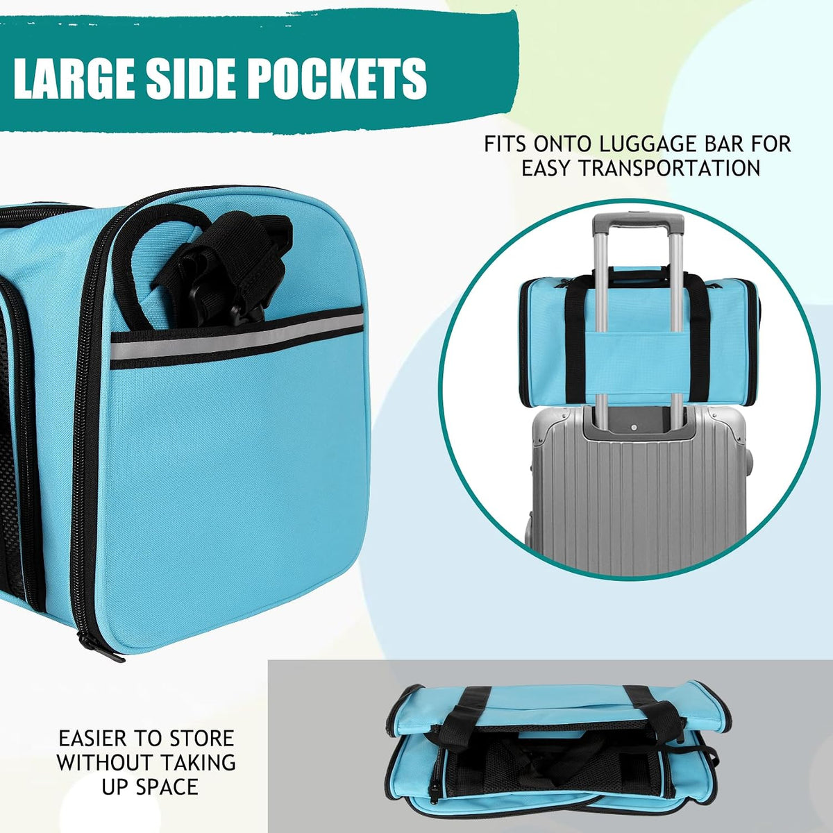 Top tasta Dog Cat Carrier Pet Carriers for Small Medium Large Cats Dogs Carrier Soft Sided Small Puppy Dog Carrier Portable Foldable Airline Approved Dog Cat Travel Carrier Blue Medium