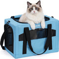 Pecute Cat Carrier Stable, Pet Carrier with Privacy Partition,Light Blue