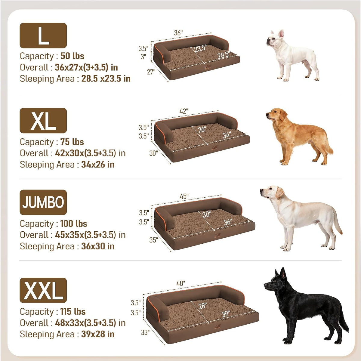 Comfort Expression Orthopedic XL Dog Bed for Large and Extra Large Dogs