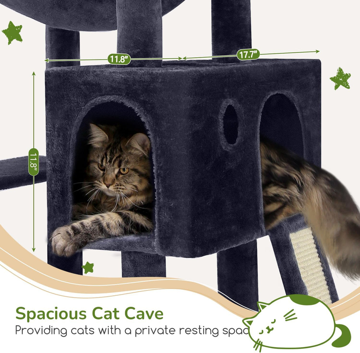 Globlazer F70 Pro Heavy Duty Cat Tree Tower for Indoor Cats Large Adult