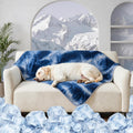 Cooling Blanket For Dogs. Dog Cooling Blankets For Large Dogs, Breathable Cooling Fabric, Cold Washable, Cooling Dog Blanket Durable Scratch-Resistant Soft Fabric for All Seasons, Tie-Dye Navy