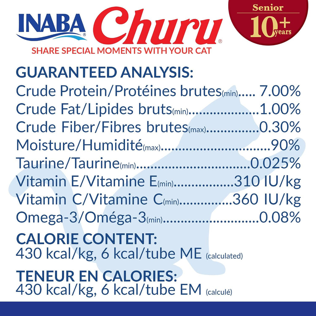 INABA Churu Senior Lickable Cat Treats, Tuna Chicken Variety, 60ct