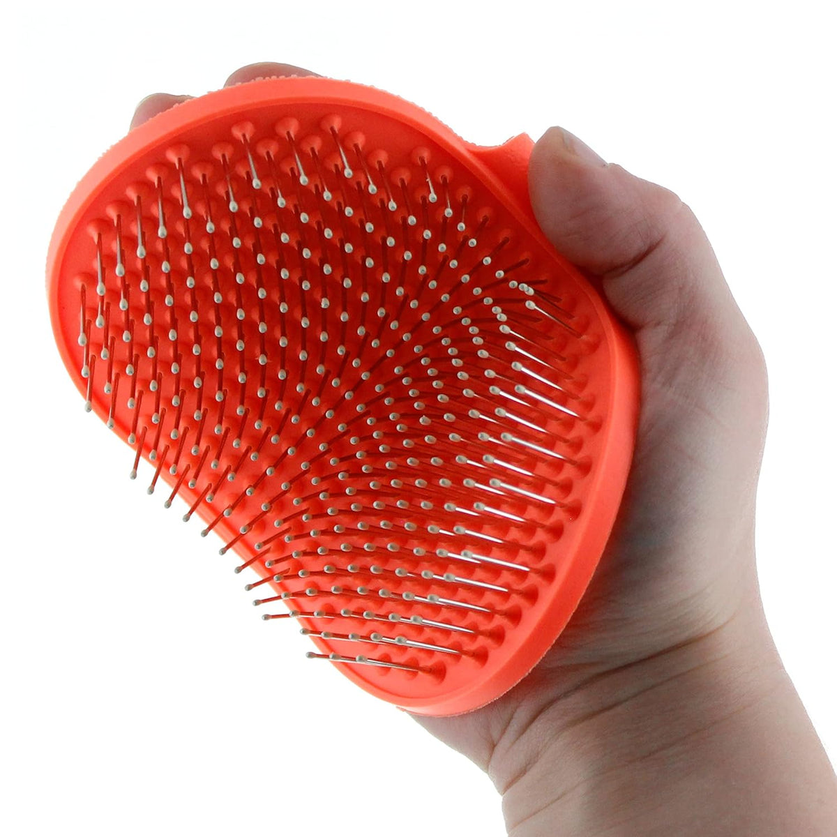 Raw Paws Hand-Held Grooming Pin Brush for Dogs & Cats - Rubber Tipped