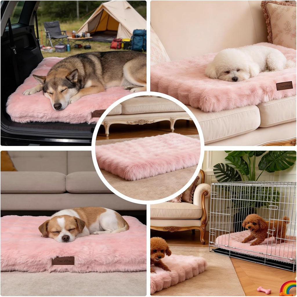 Washable Orthopedic Dog Bed Medium Size Dog, 30"x20" Pink