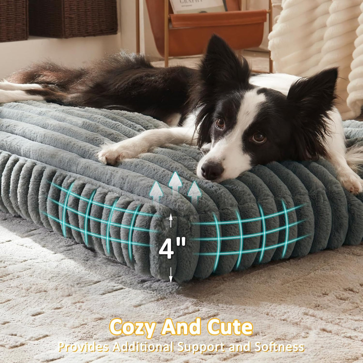 FURTIME Orthopedic Dog Beds Large Sized Dog, Washable Pet Dog Bed for Crate