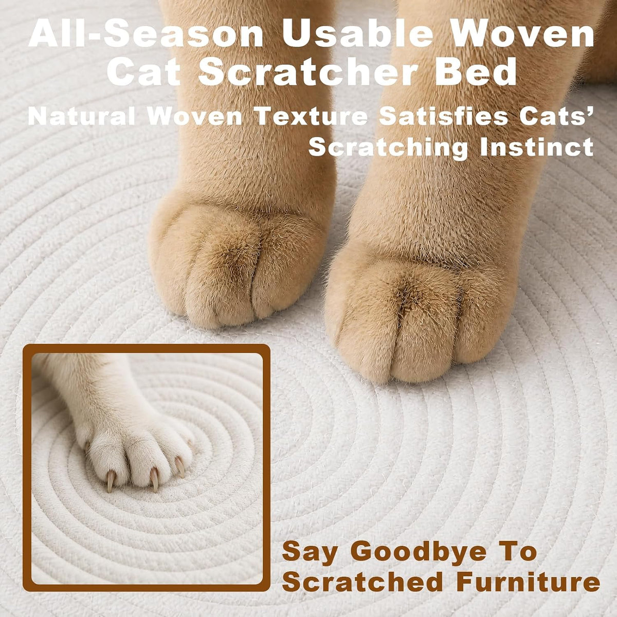 Stimuli Handwoven Cat Basket,Instinct Basket for Cats Basket Bed,Cat Bed