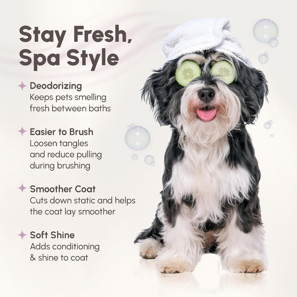 Best Shot Scentament Spa Botanical Body Splash, Detangler Spray, Hypoallergenic Body Spray for Cat, Dog, Warm Vanilla Sugar, 8 Oz.
