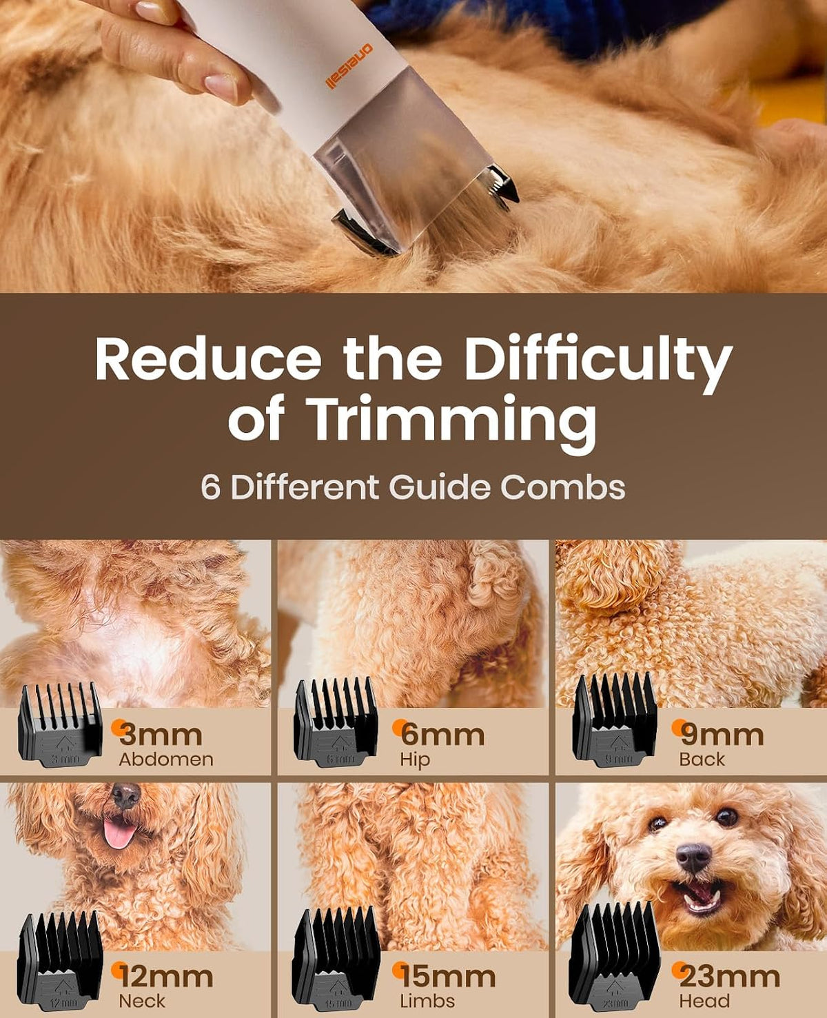 oneisall Dog Grooming Vacuum with Clippers & 15000Pa
