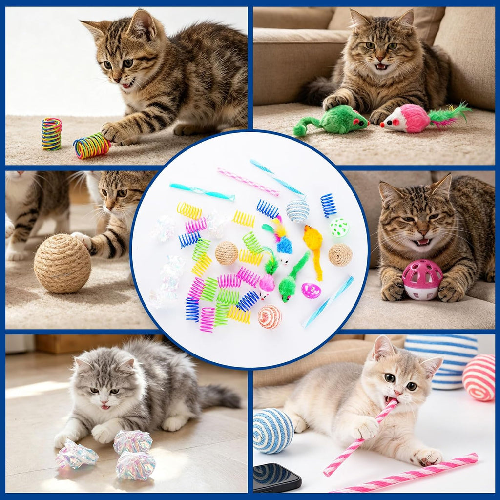 Cat Toys 38 Pack, Kitten & Adult Toys for Indoor Cats