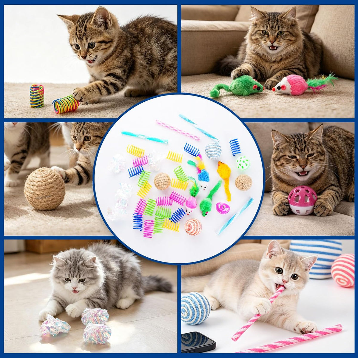 Cat Toys 38 Pack, Kitten & Adult Toys for Indoor Cats