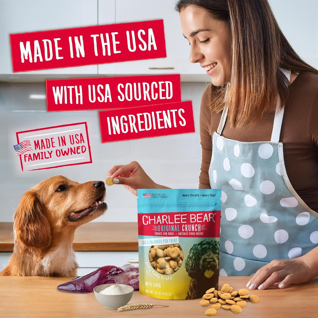 Charlee Bear Original Dog Training Treats, Chicken Liver, 16 oz