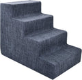 Best Pet Supplies Dog Stairs & Steps - Foam Steps for Small Dogs & Cats, Non-Slip Indoor Balanced Pet Step Support, Dog Ramp, No Assembly, Dark Gray Linen, 4-Step (18-inch Height)