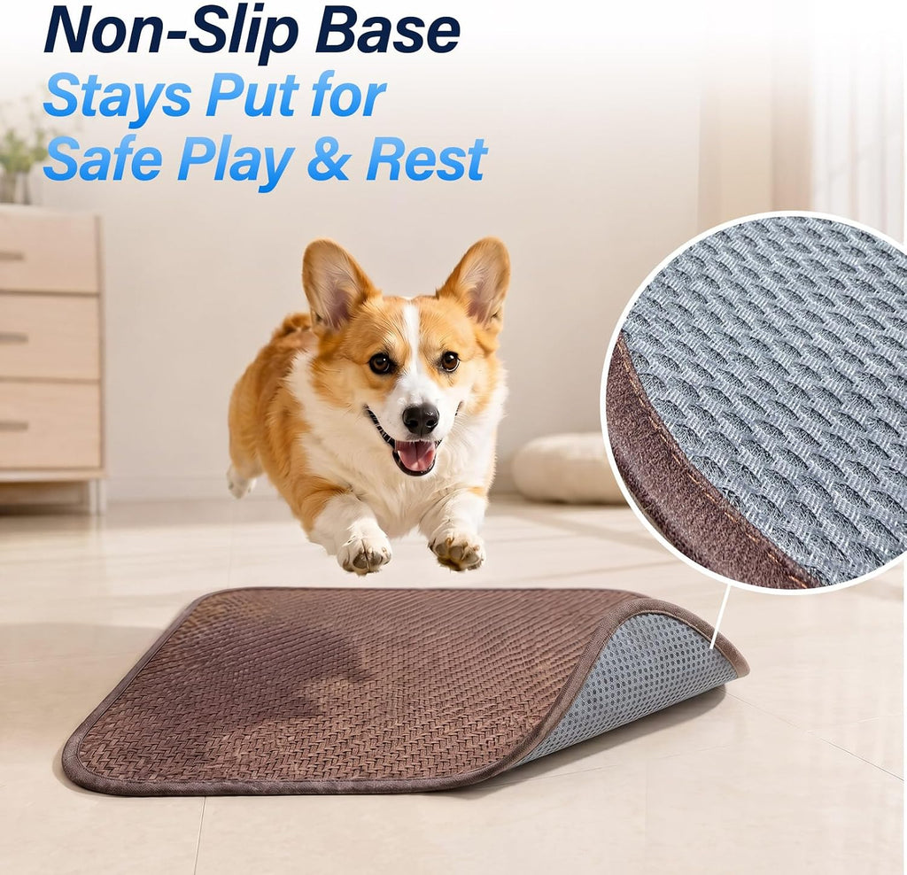 Woven Cool Mat for Dog L/XL, Waterproof Rinse-Clean Pad, 46" x 36"