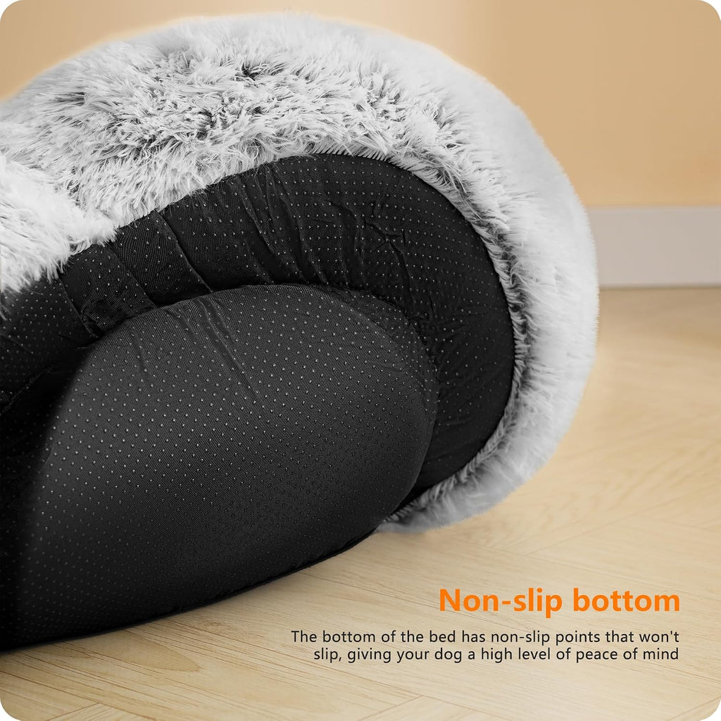 Dwanton Orthopedic Small Donut Dog Bed & Cat Bed, Gel Memory Foam, 24"