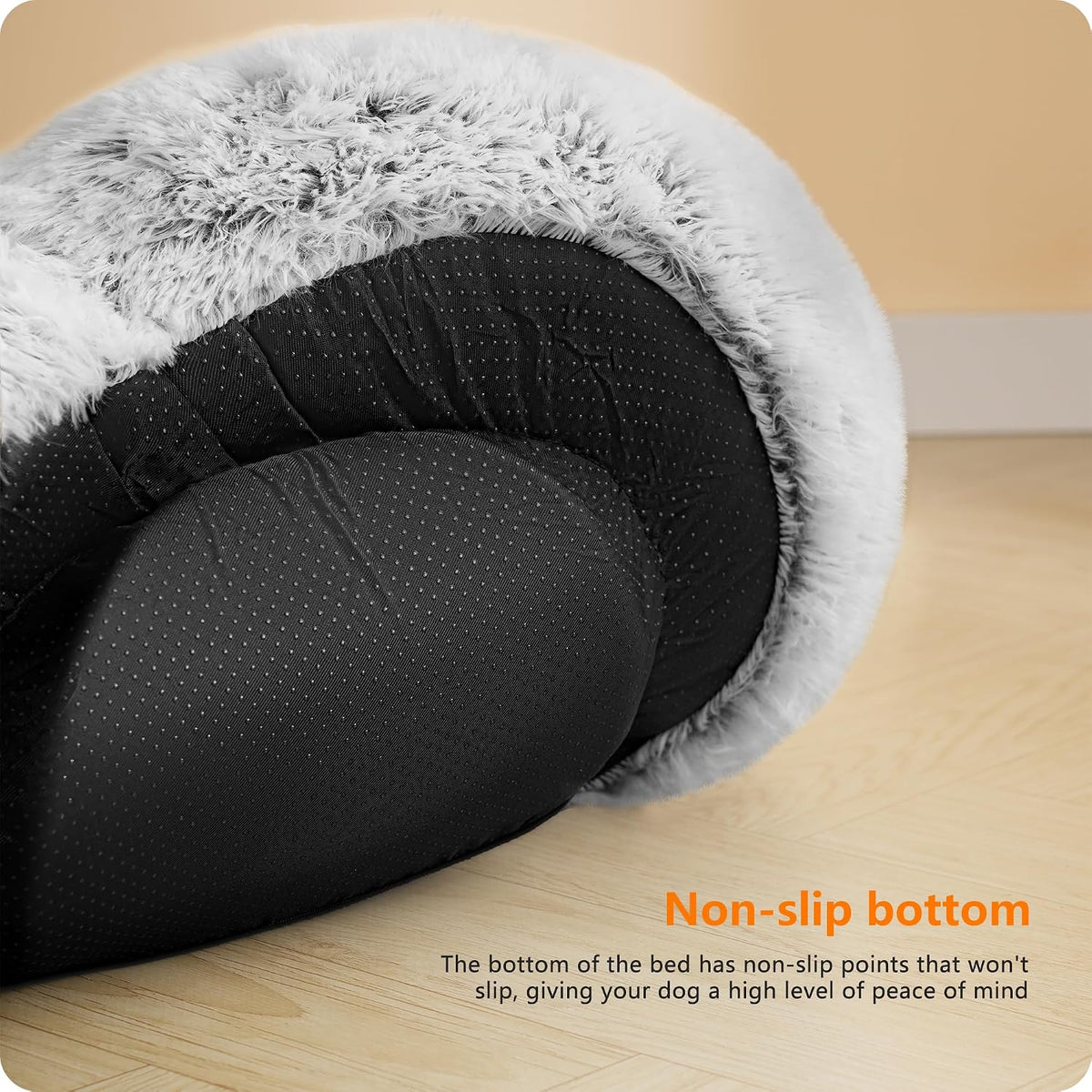 Dwanton Orthopedic Small Donut Dog Bed & Cat Bed, Gel Memory Foam, 24"
