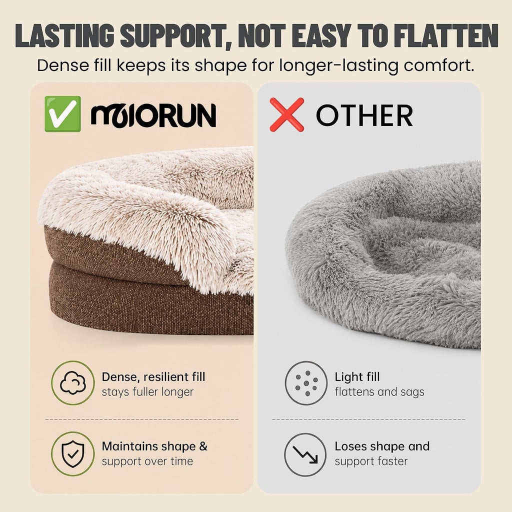 Miorun Fluffy Orthopedic Dog Beds Large Sized Dog, 40" Bolster Sofa Bed